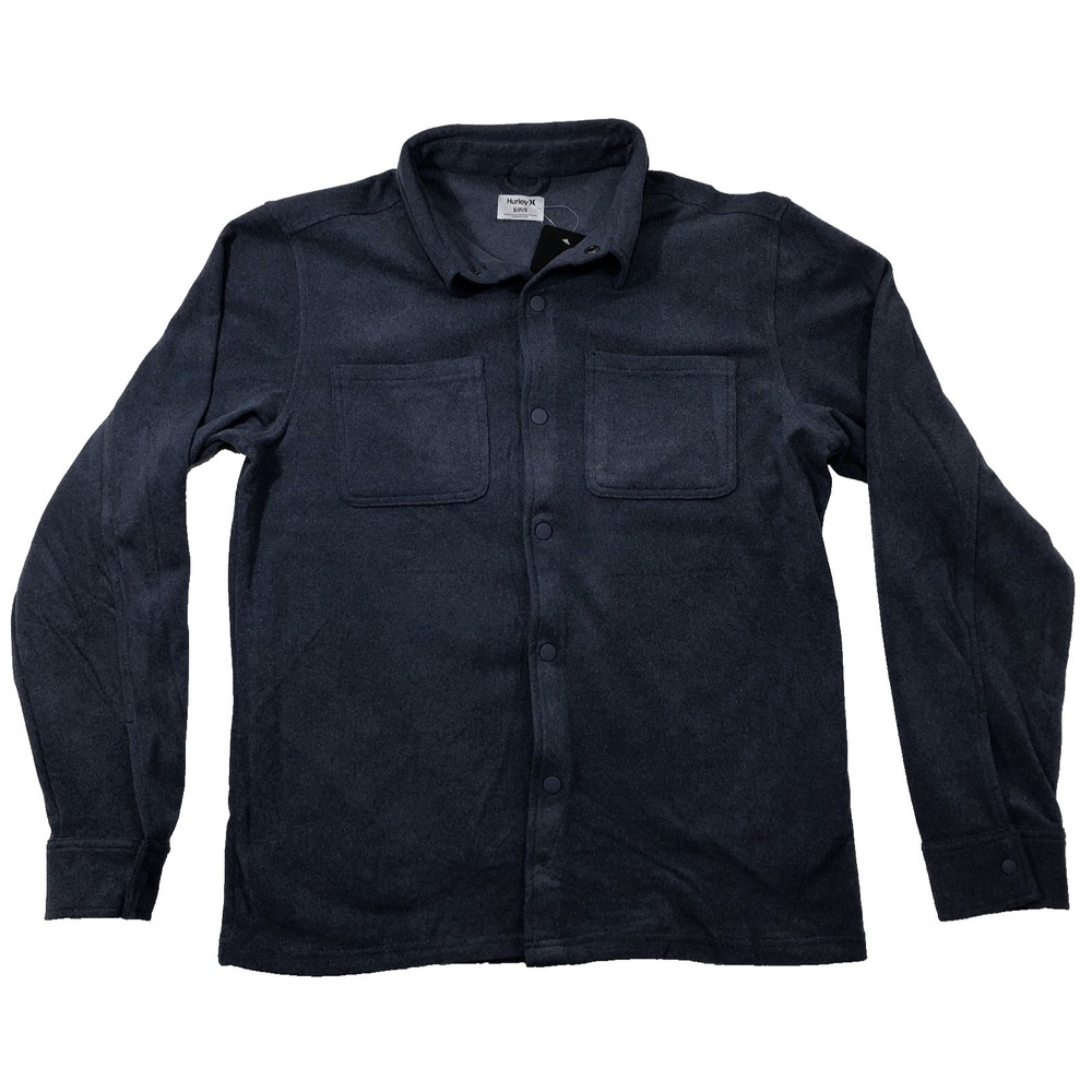 Hurley Newport Shirt Jacket Men Small Blue Obsidian Performance Stretch Soft NWT - Picture 2 of 14